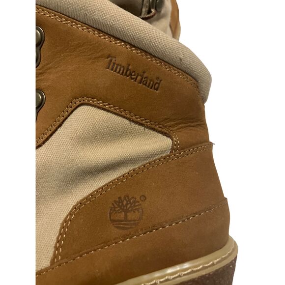 Timberland Women’s  Boots A14RP Bwn Tan Leather Canvas Outdoor Lace-Up Size 8 - Picture 7 of 7
